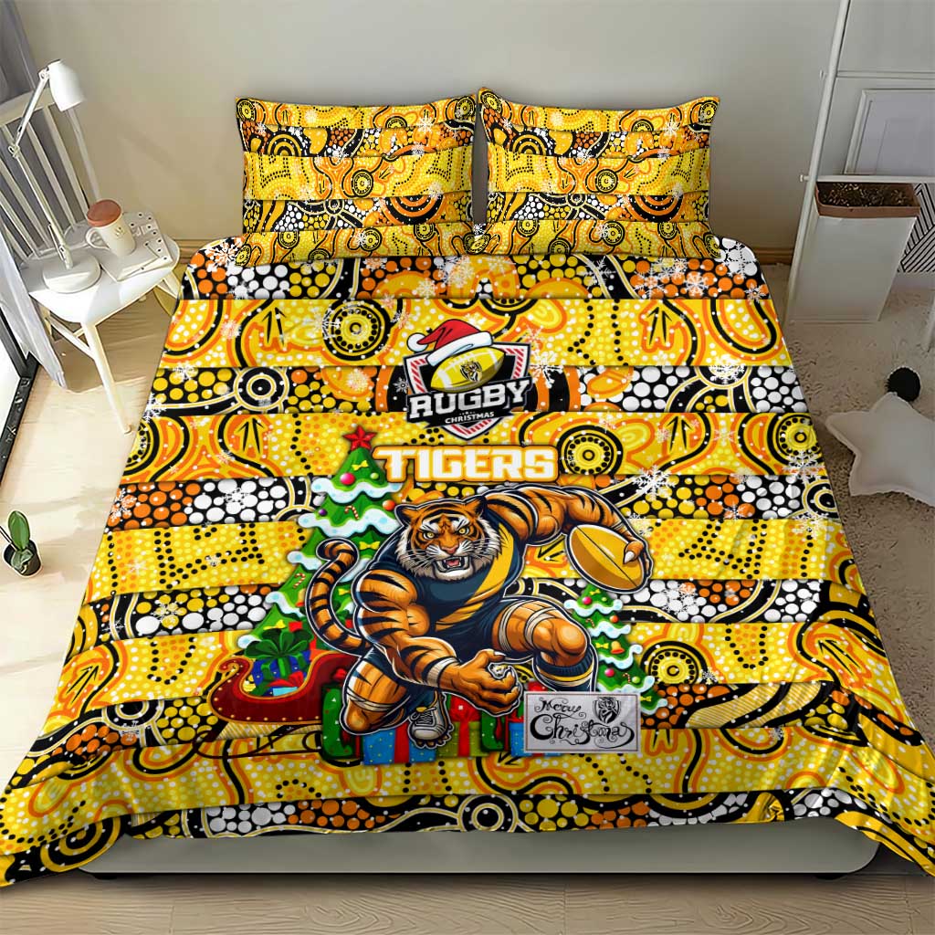 Richmond Tigers Football Merry Christmas Bedding Set Indigenous Australian Art - Vibe Hoodie Shop