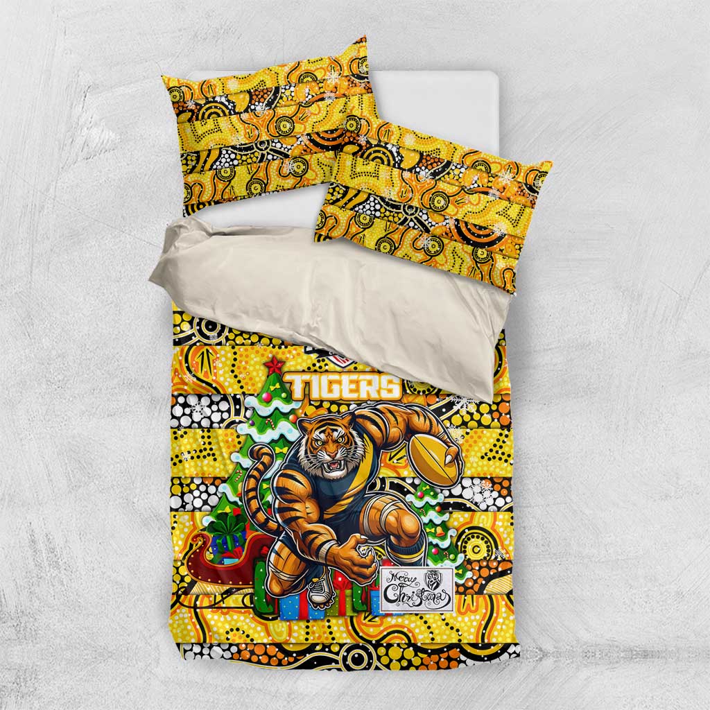 Richmond Tigers Football Merry Christmas Bedding Set Indigenous Australian Art - Vibe Hoodie Shop