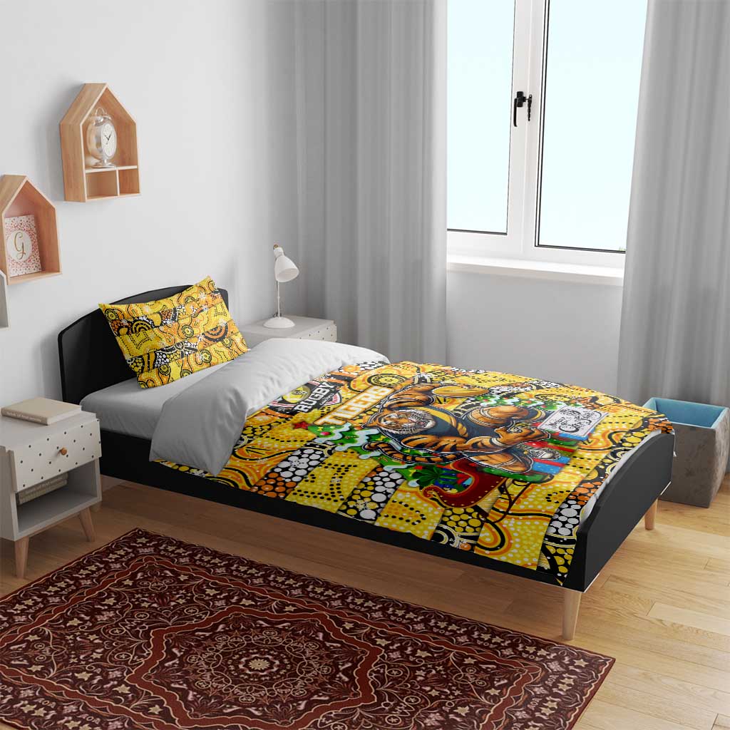 Richmond Tigers Football Merry Christmas Bedding Set Indigenous Australian Art - Vibe Hoodie Shop
