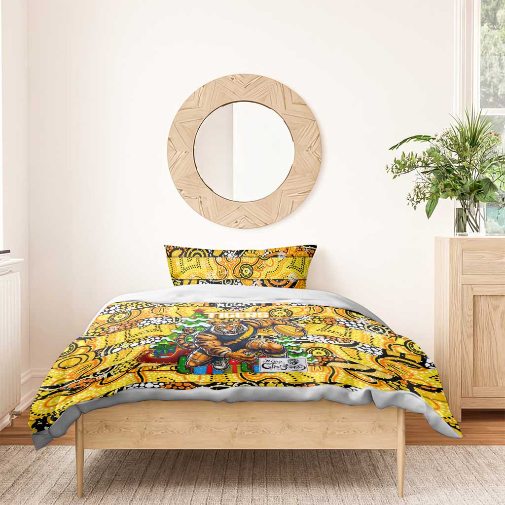 Richmond Tigers Football Merry Christmas Bedding Set Indigenous Australian Art - Vibe Hoodie Shop