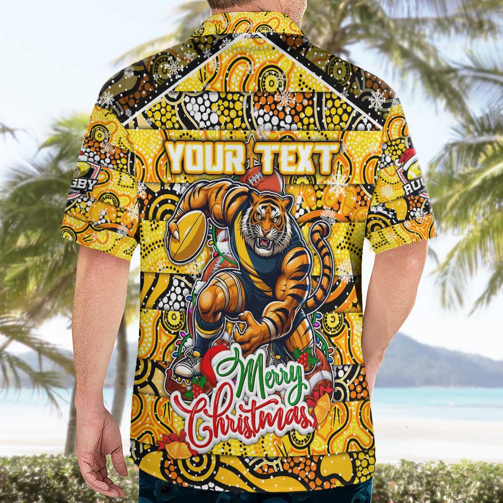 Custom Richmond Tigers Football Merry Christmas Hawaiian Shirt Indigenous Australian Art - Vibe Hoodie Shop