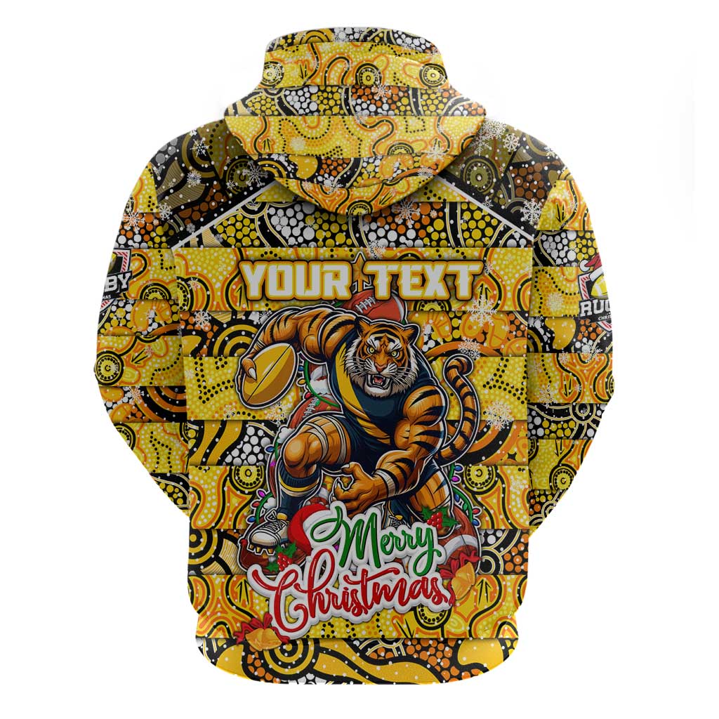 Custom Richmond Tigers Football Merry Christmas Hoodie Indigenous Australian Art - Vibe Hoodie Shop