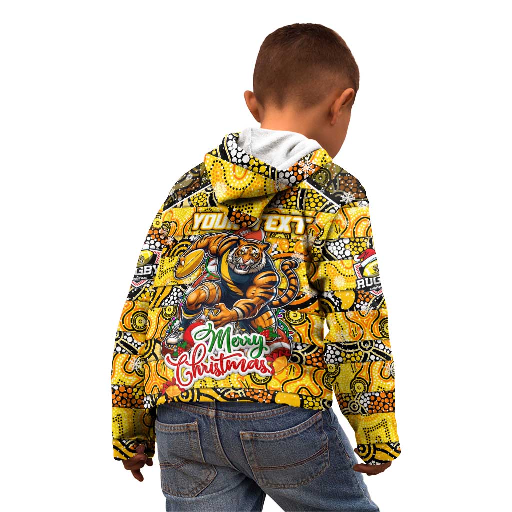 Custom Richmond Tigers Football Merry Christmas Kid Hoodie Indigenous Australian Art - Vibe Hoodie Shop