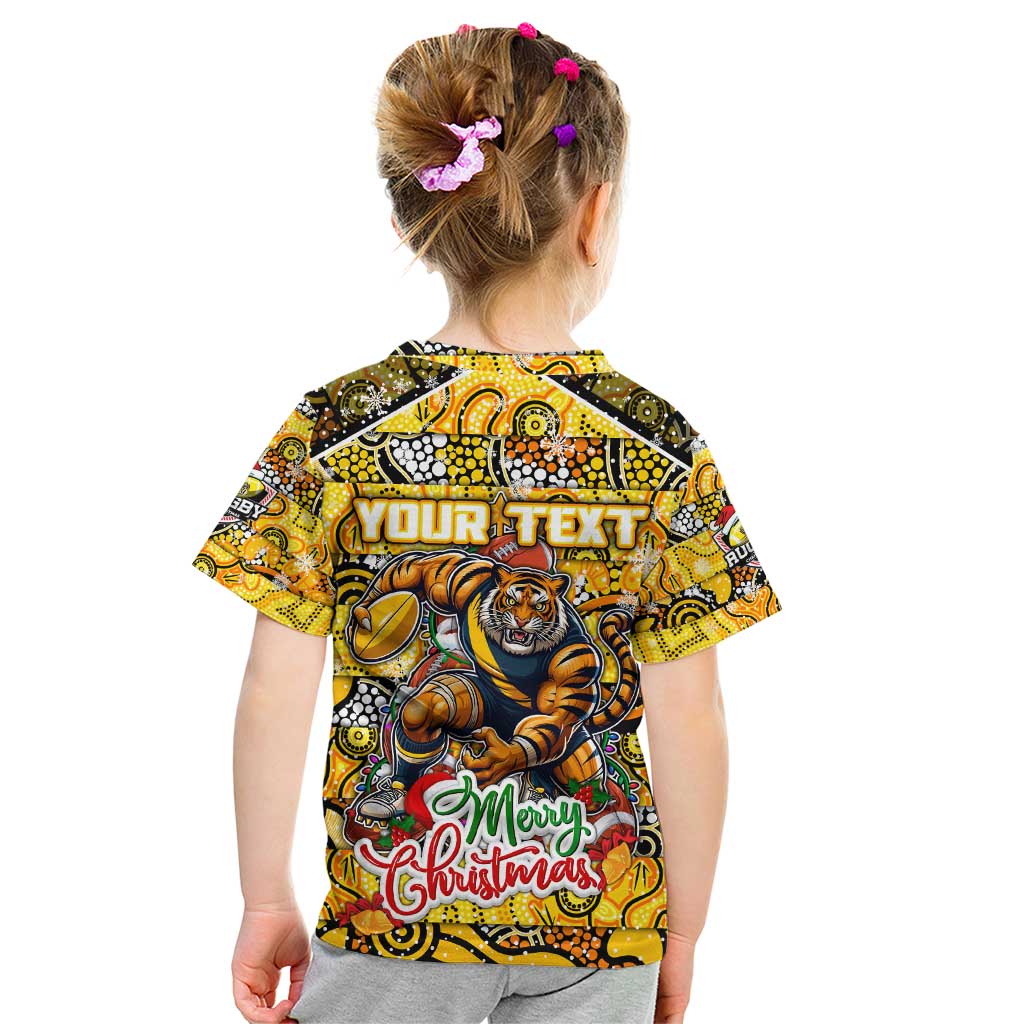 Custom Richmond Tigers Football Merry Christmas Kid T Shirt Indigenous Australian Art - Vibe Hoodie Shop