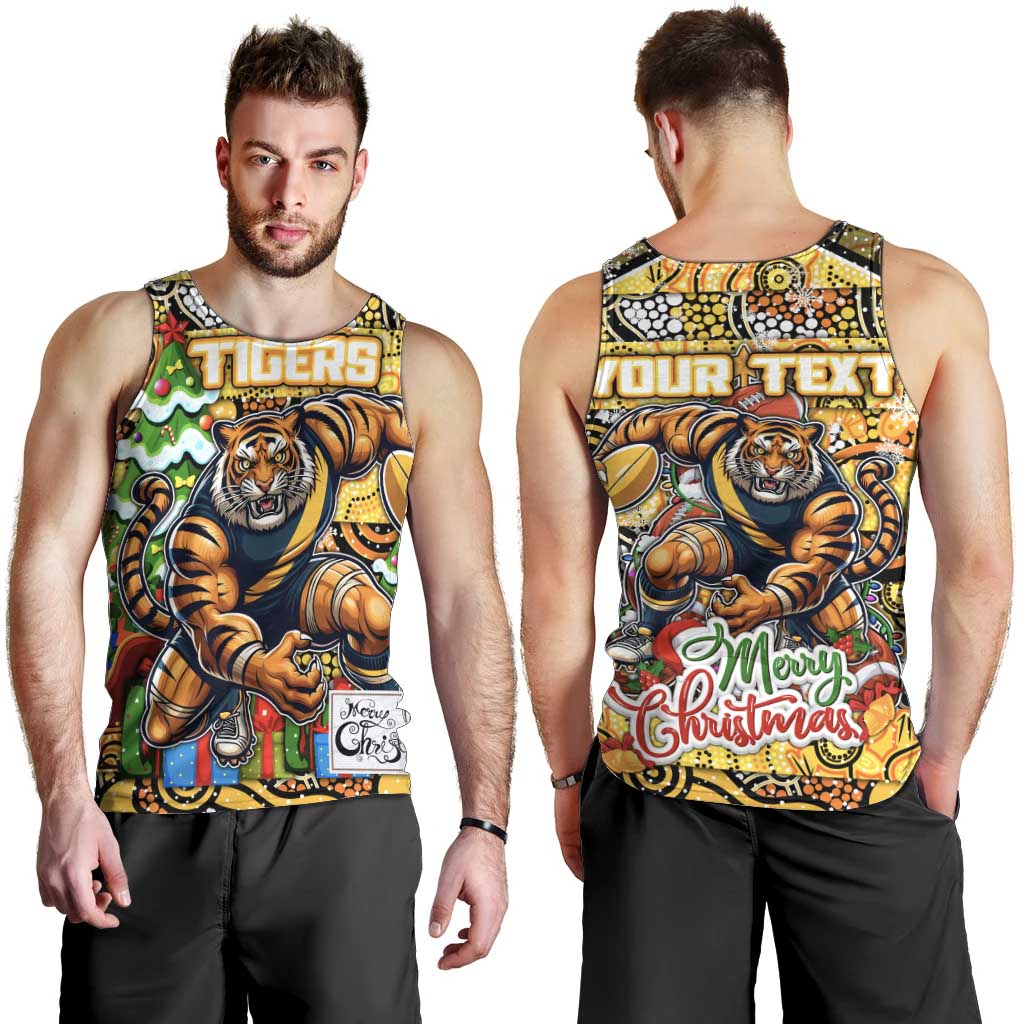 Custom Richmond Tigers Football Merry Christmas Men Tank Top Indigenous Australian Art - Vibe Hoodie Shop