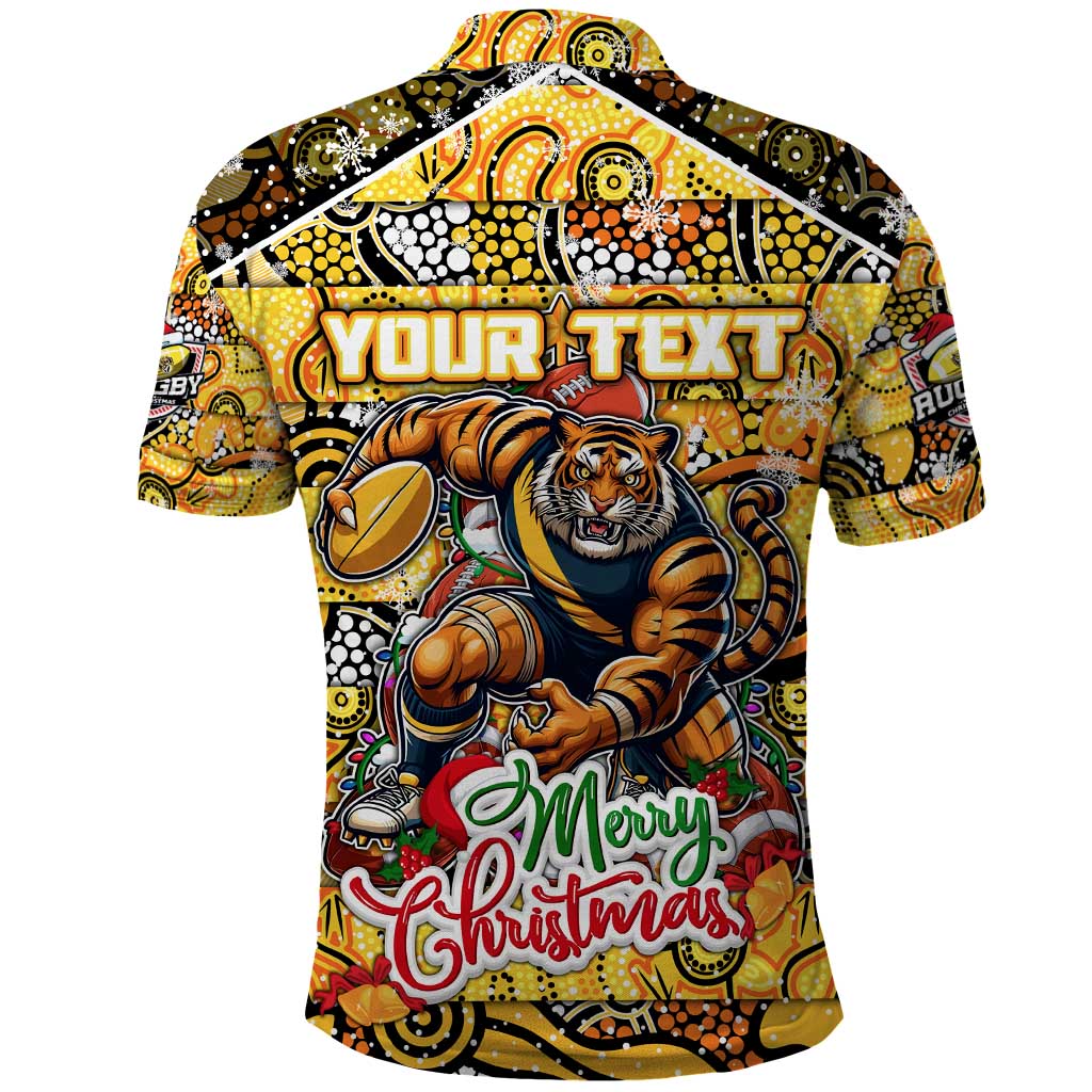 Custom Richmond Tigers Football Merry Christmas Polo Shirt Indigenous Australian Art - Vibe Hoodie Shop