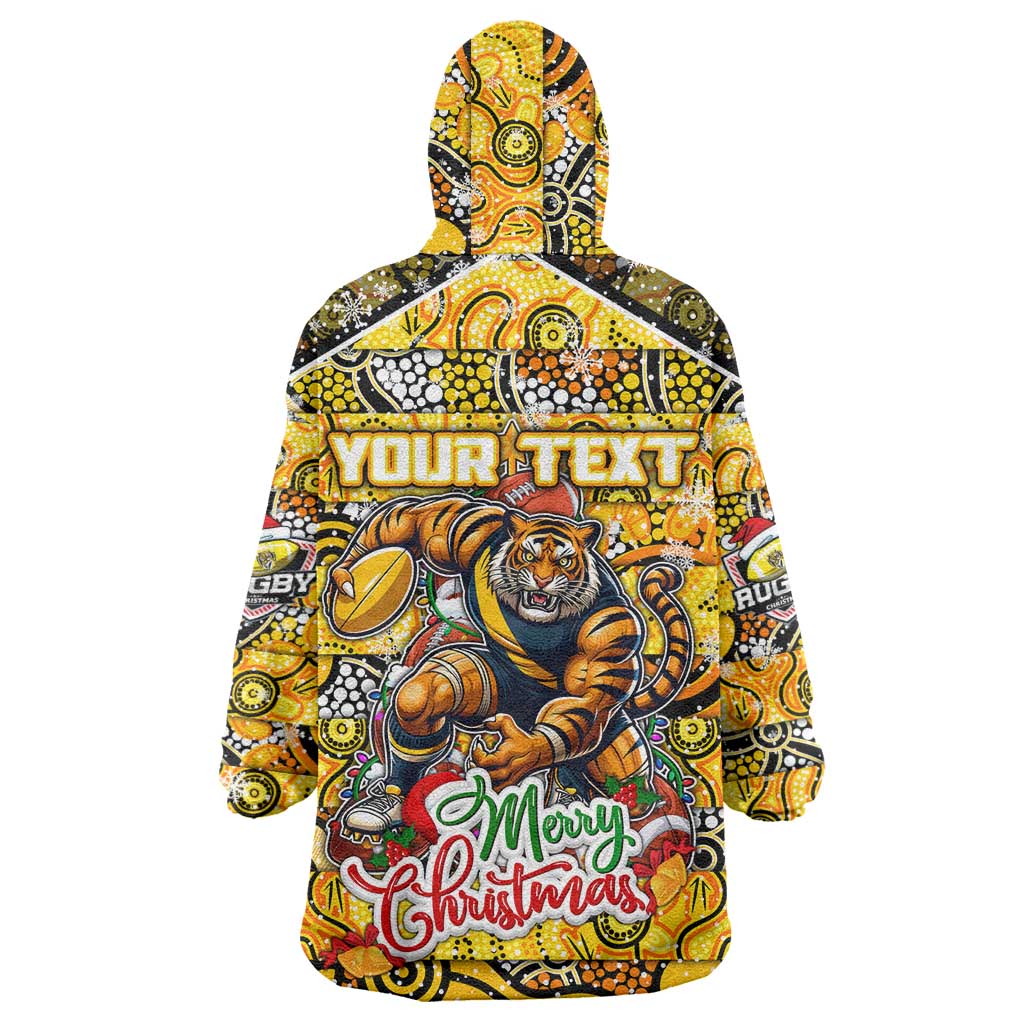 Custom Richmond Tigers Football Merry Christmas Wearable Blanket Hoodie Indigenous Australian Art - Vibe Hoodie Shop