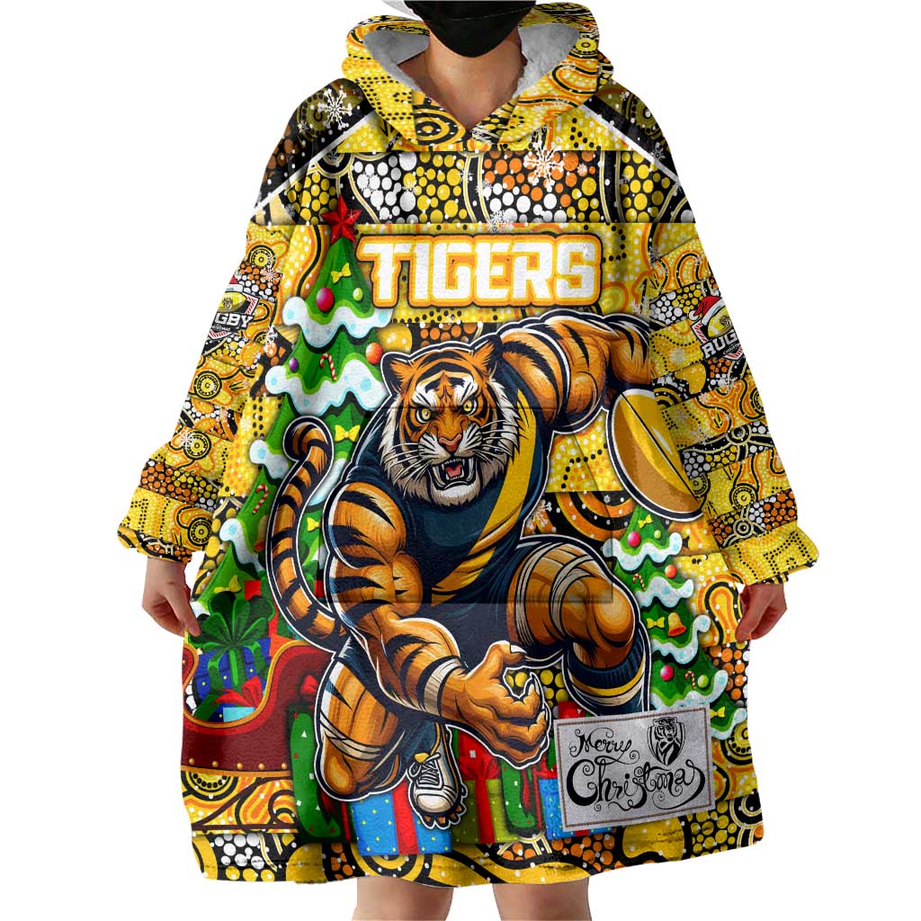 Custom Richmond Tigers Football Merry Christmas Wearable Blanket Hoodie Indigenous Australian Art - Vibe Hoodie Shop