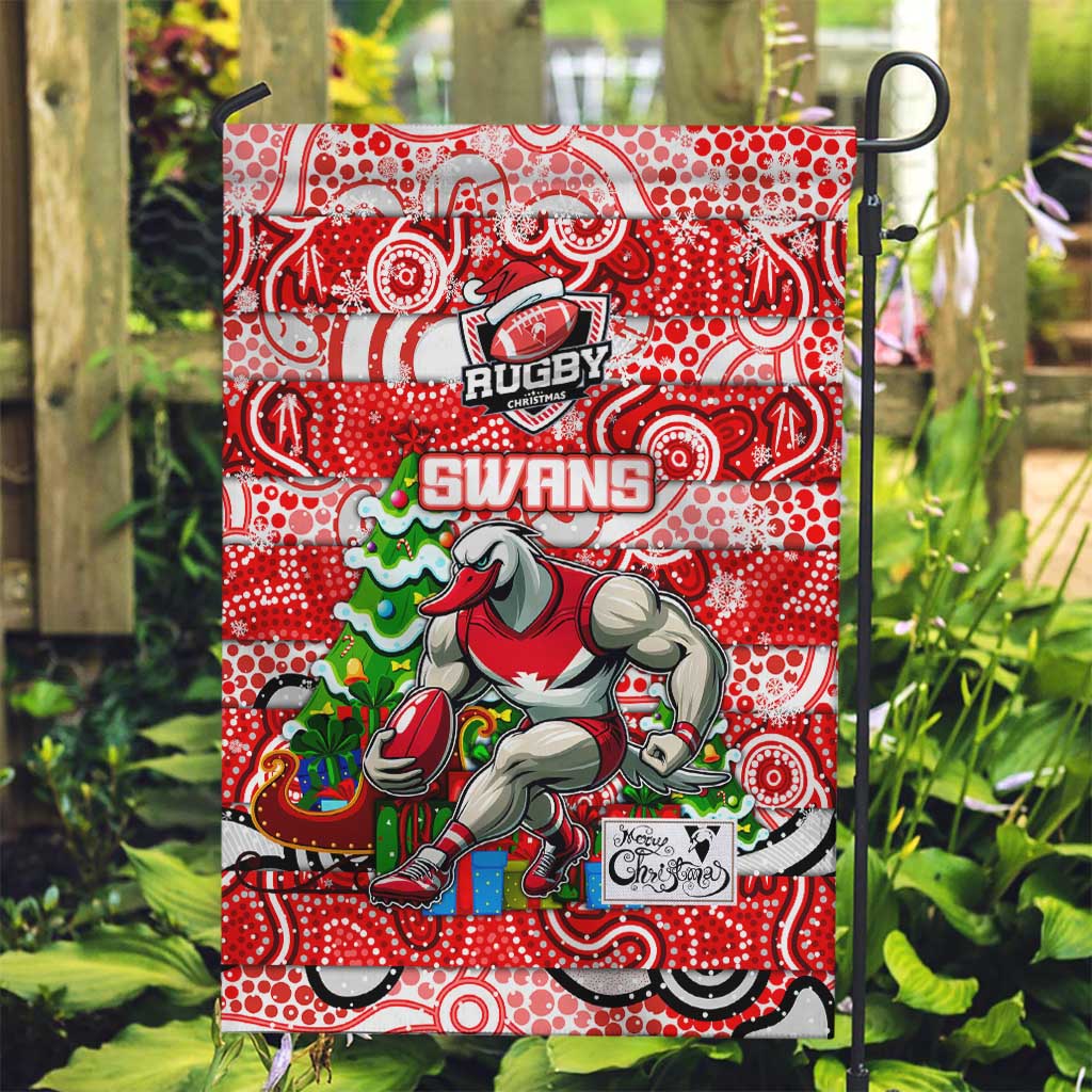 Swans Football Merry Christmas Garden Flag Indigenous Australian Art - Vibe Hoodie Shop