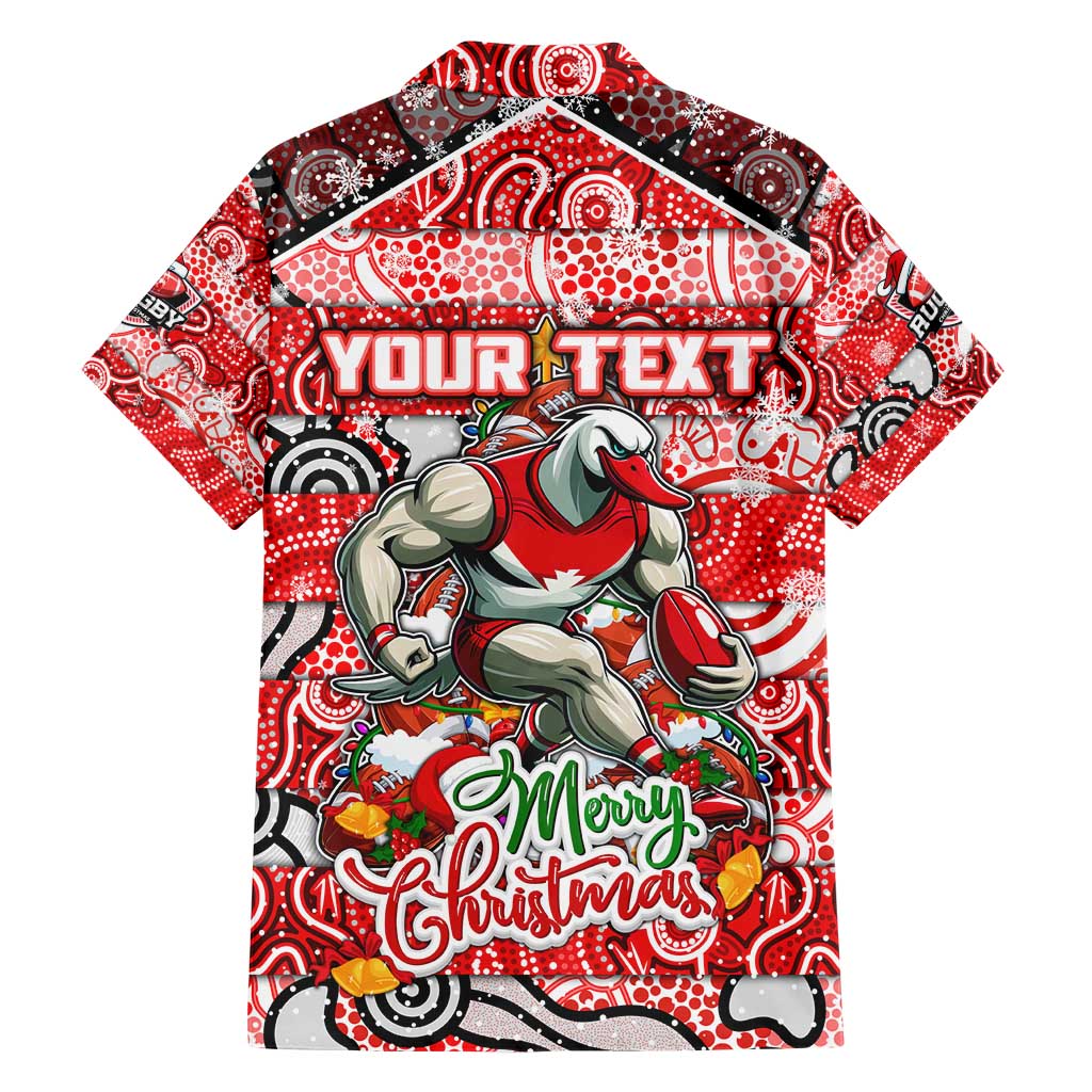 Custom Swans Football Merry Christmas Hawaiian Shirt Indigenous Australian Art - Vibe Hoodie Shop