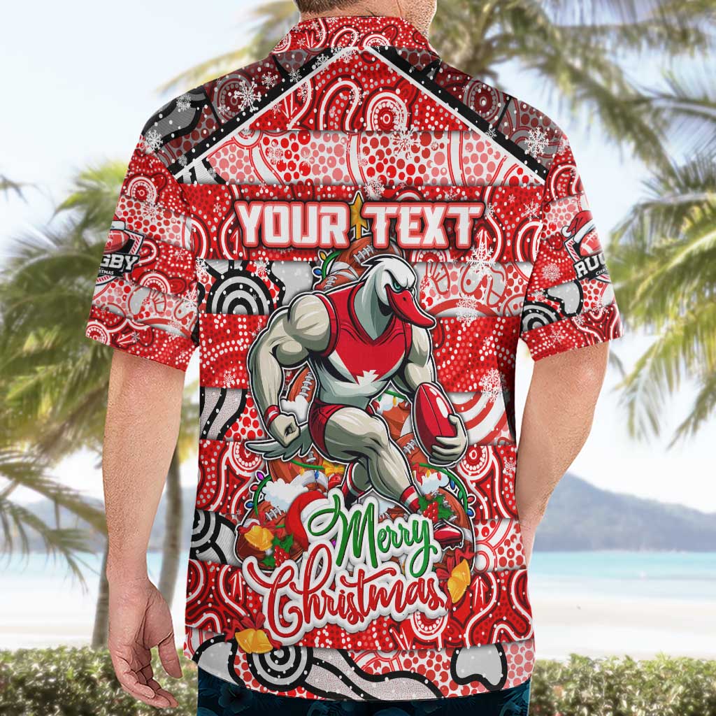 Custom Swans Football Merry Christmas Hawaiian Shirt Indigenous Australian Art - Vibe Hoodie Shop