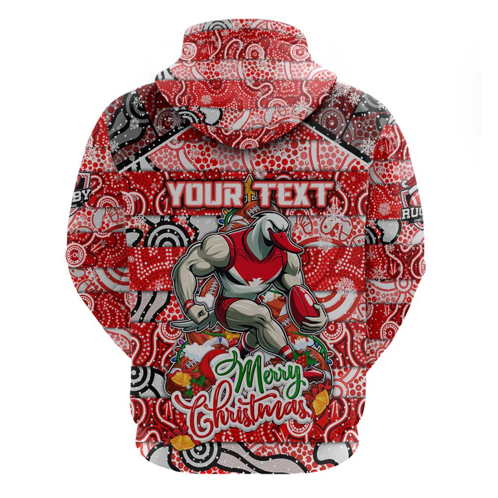 Custom Swans Football Merry Christmas Hoodie Indigenous Australian Art - Vibe Hoodie Shop