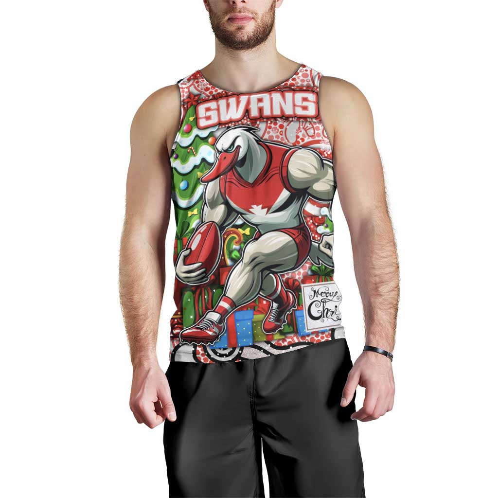 Custom Swans Football Merry Christmas Men Tank Top Indigenous Australian Art - Vibe Hoodie Shop