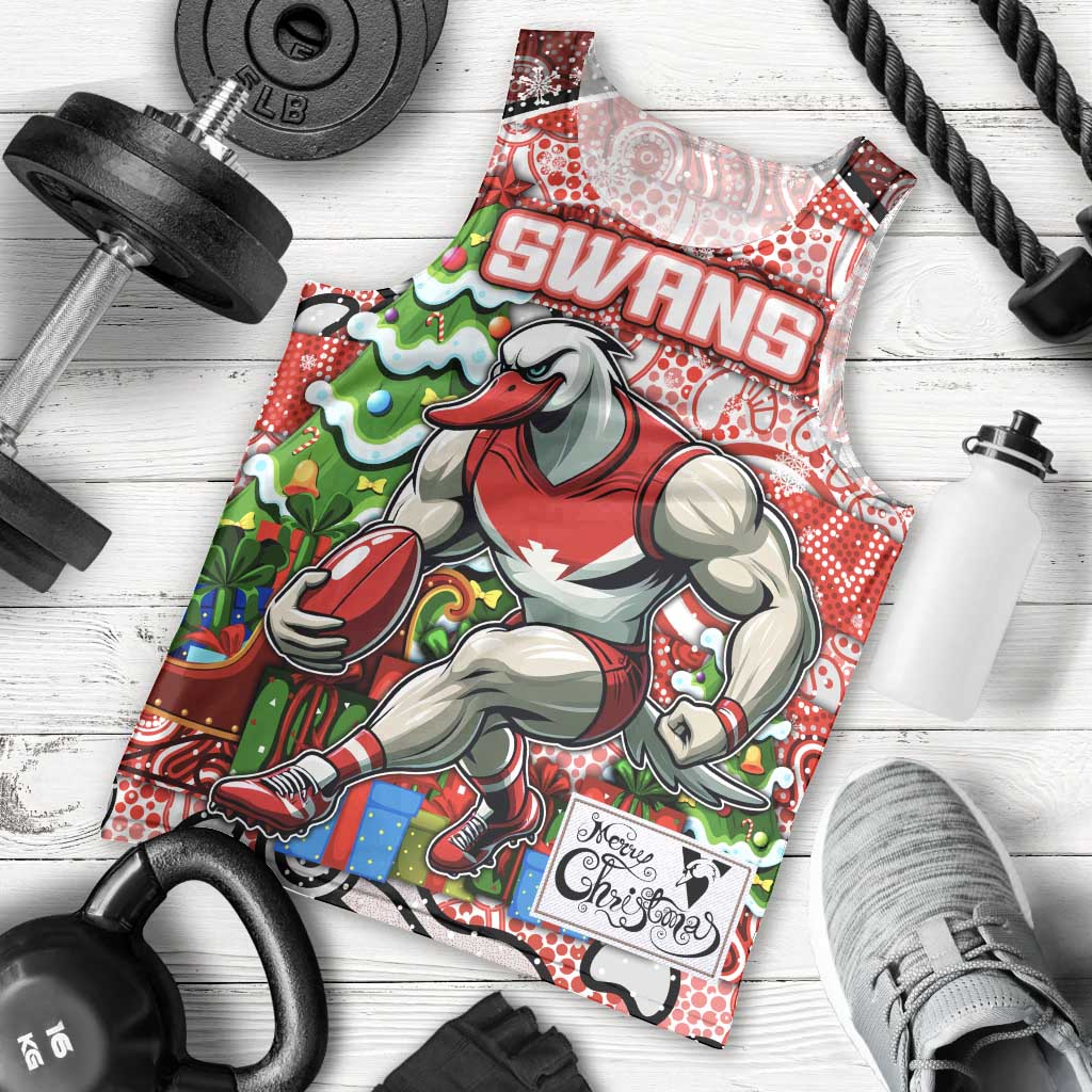 Custom Swans Football Merry Christmas Men Tank Top Indigenous Australian Art - Vibe Hoodie Shop