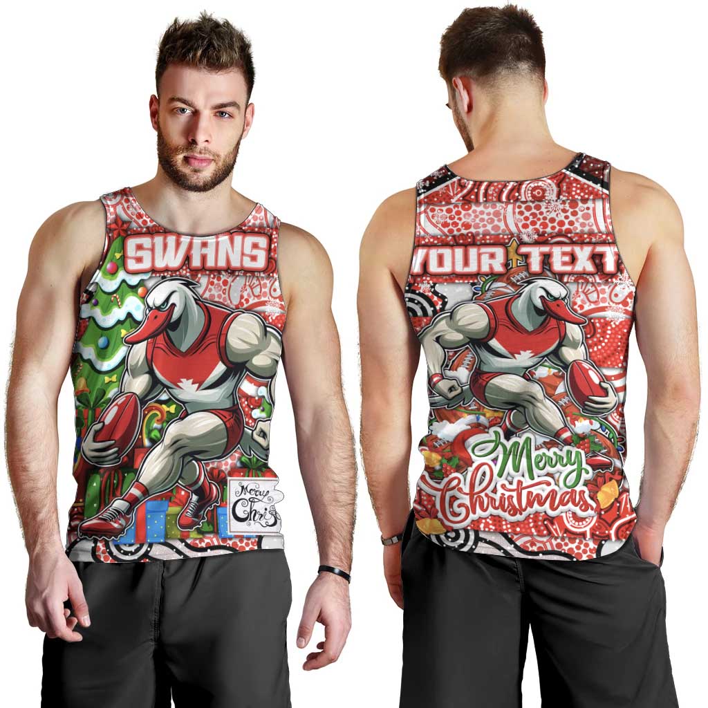 Custom Swans Football Merry Christmas Men Tank Top Indigenous Australian Art - Vibe Hoodie Shop
