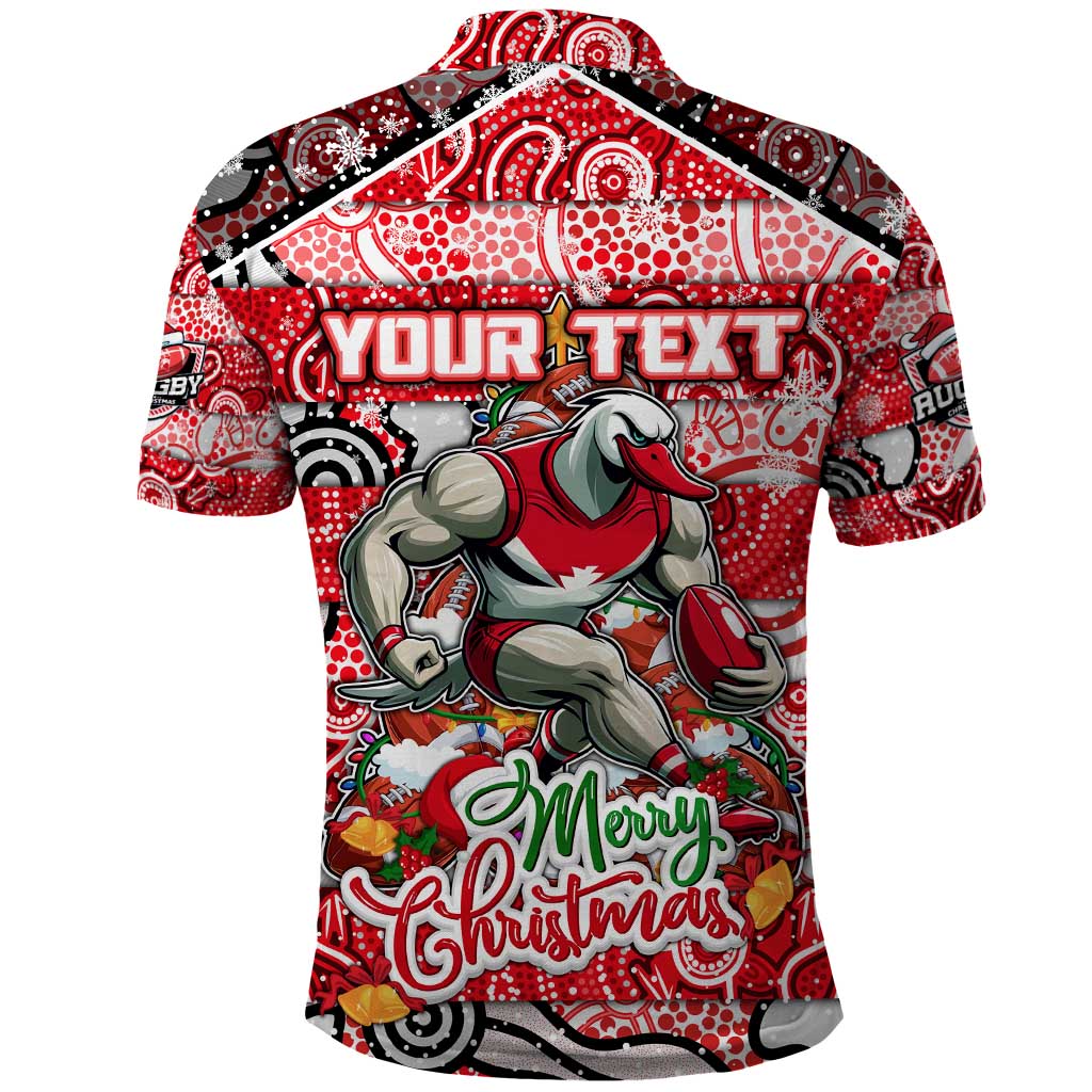 Custom Swans Football Merry Christmas Polo Shirt Indigenous Australian Art - Vibe Hoodie Shop