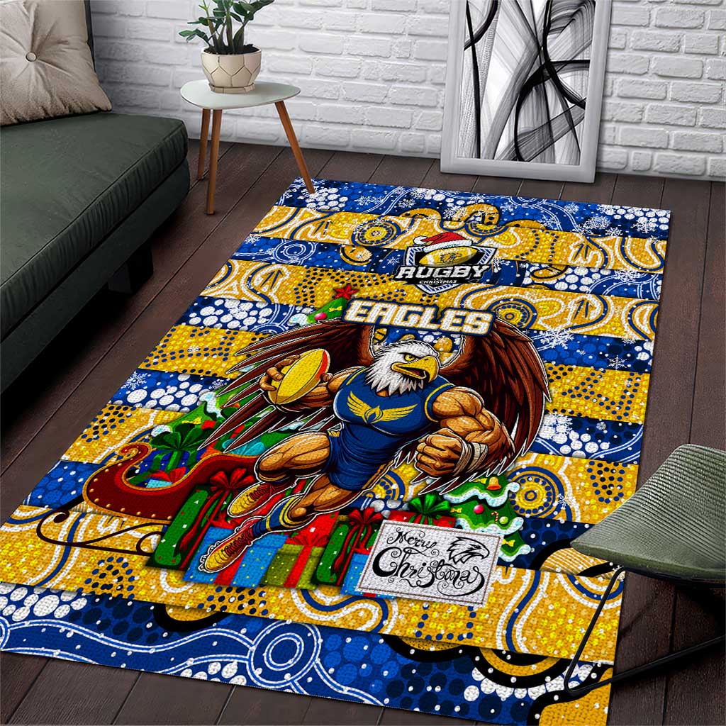 Eagles Football Merry Christmas Area Rug Indigenous Australian Art - Vibe Hoodie Shop