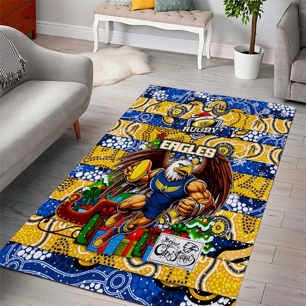 Eagles Football Merry Christmas Area Rug Indigenous Australian Art - Vibe Hoodie Shop