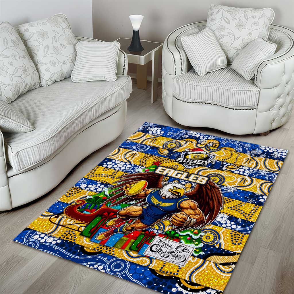 Eagles Football Merry Christmas Area Rug Indigenous Australian Art - Vibe Hoodie Shop