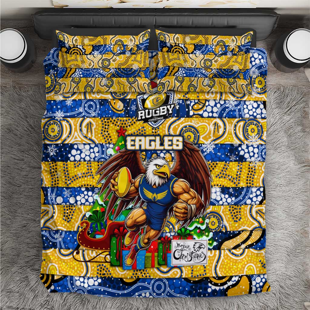 Eagles Football Merry Christmas Bedding Set Indigenous Australian Art - Vibe Hoodie Shop