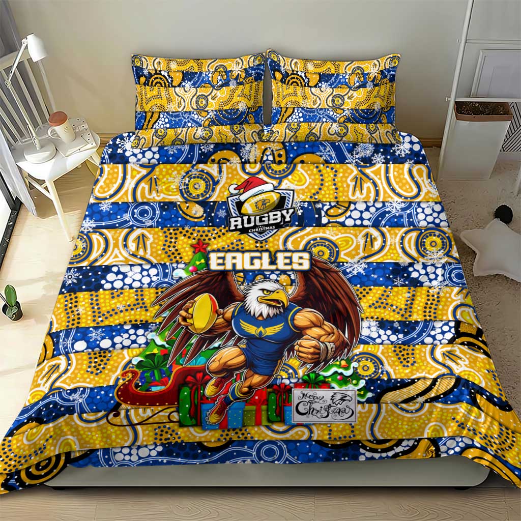 Eagles Football Merry Christmas Bedding Set Indigenous Australian Art - Vibe Hoodie Shop