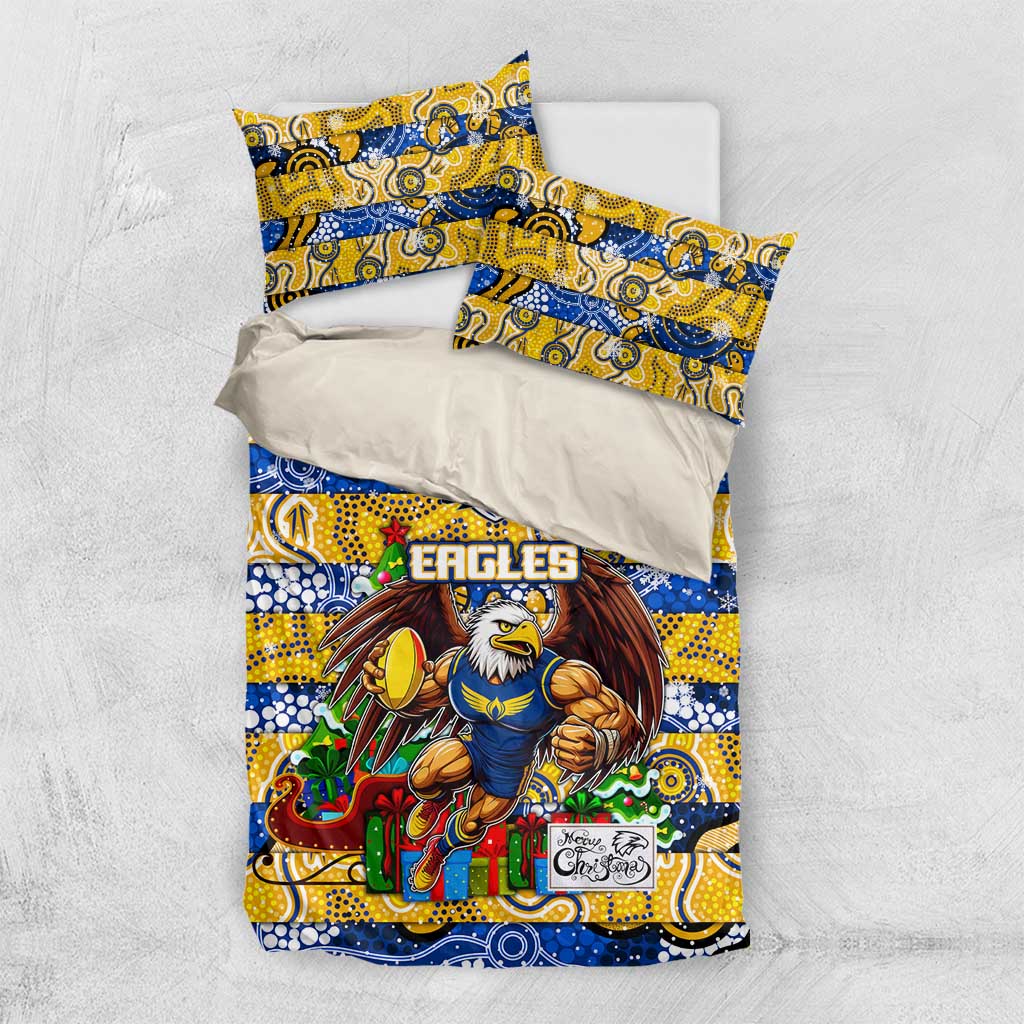 Eagles Football Merry Christmas Bedding Set Indigenous Australian Art - Vibe Hoodie Shop