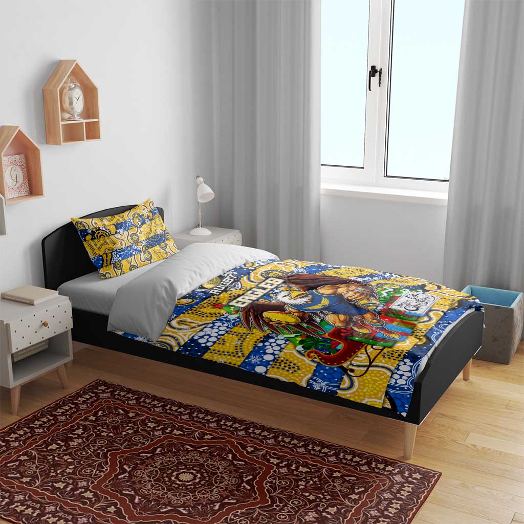 Eagles Football Merry Christmas Bedding Set Indigenous Australian Art - Vibe Hoodie Shop