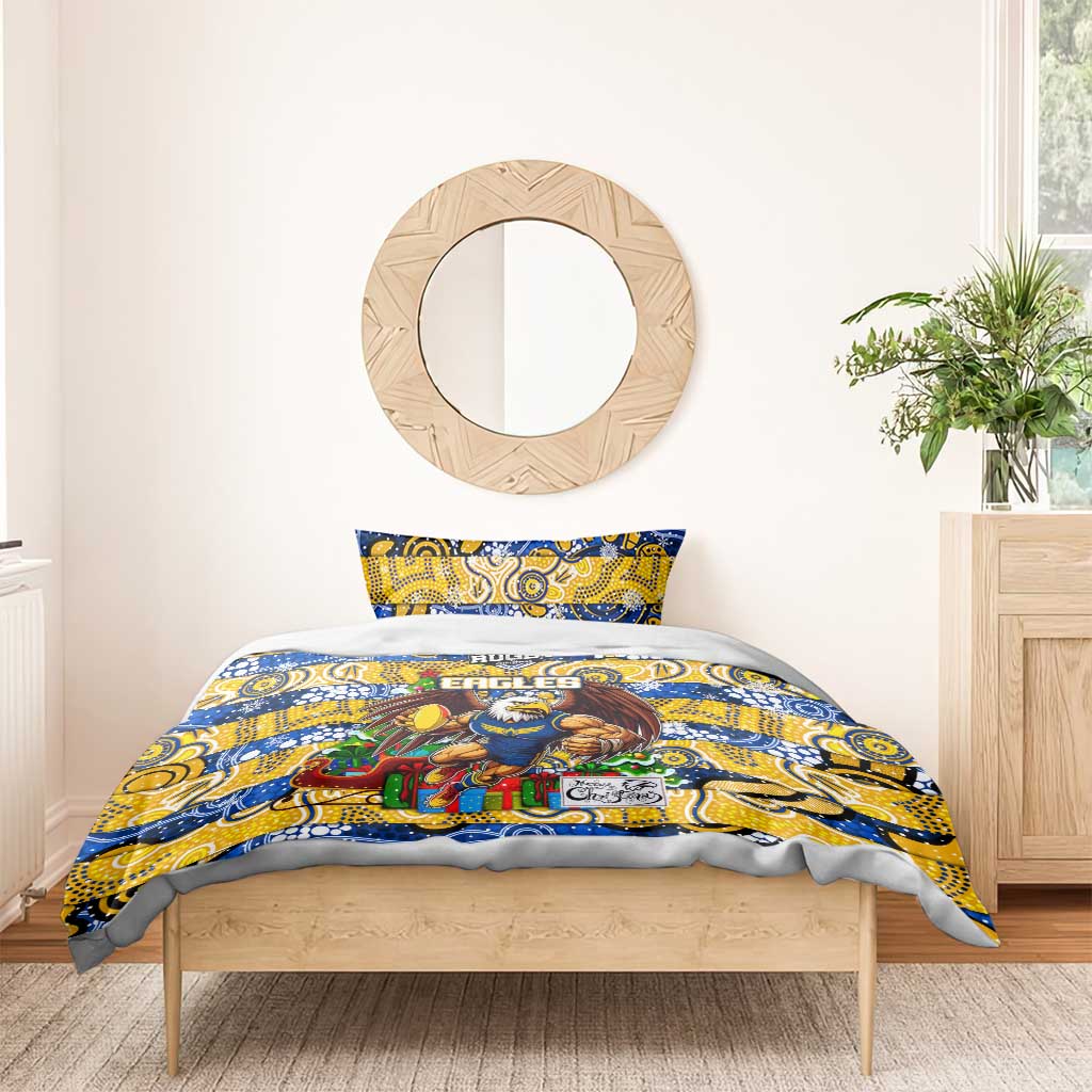 Eagles Football Merry Christmas Bedding Set Indigenous Australian Art - Vibe Hoodie Shop