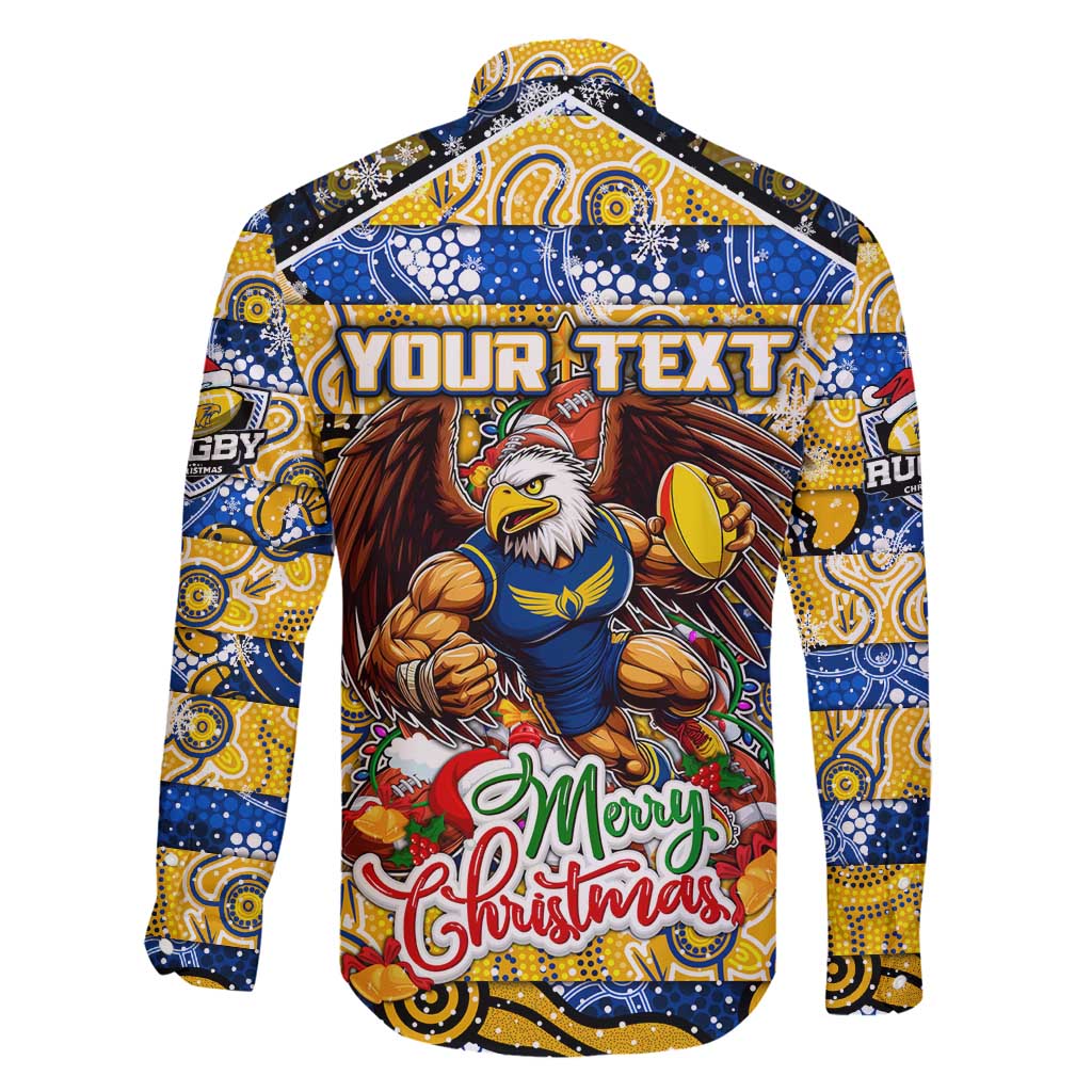 Custom Eagles Rugby Merry Christmas Family Matching Tank Maxi Dress and Hawaiian Shirt Indigenous Australian Art