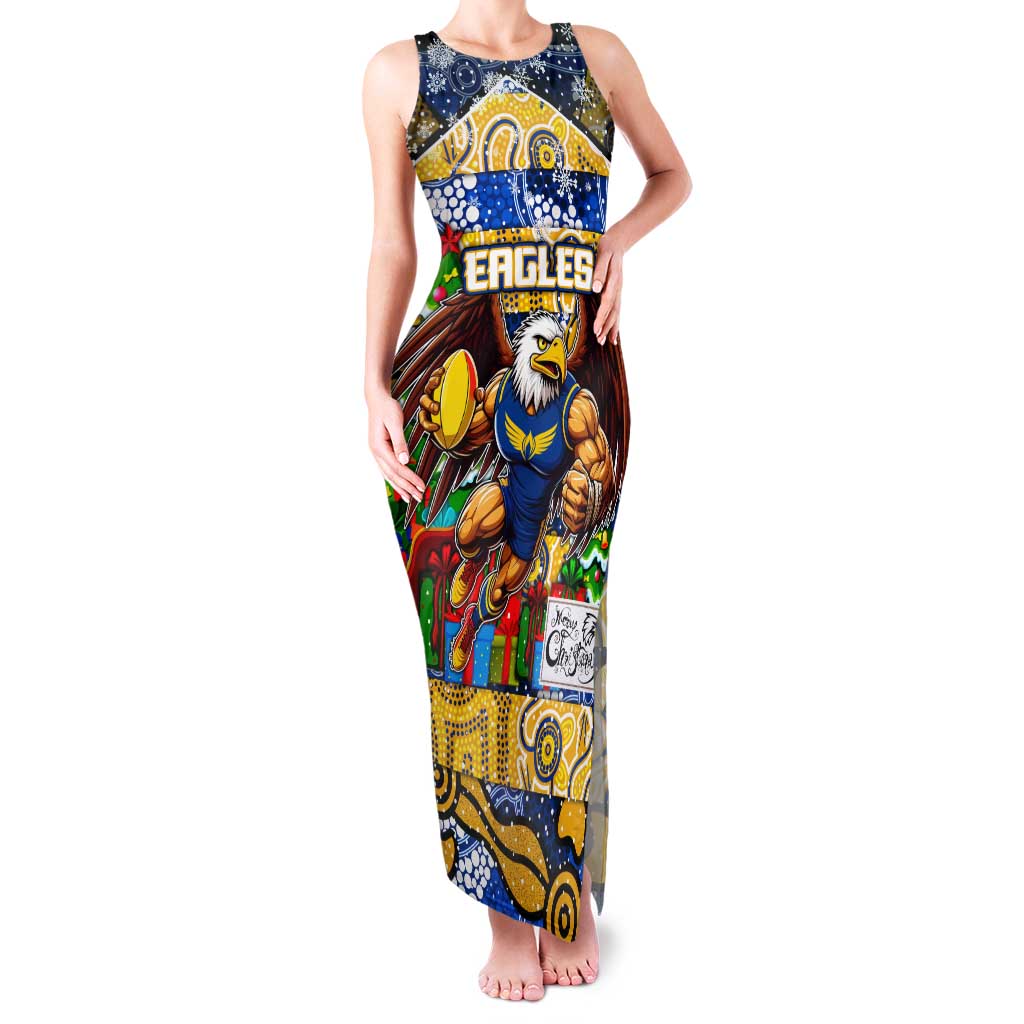 Custom Eagles Rugby Merry Christmas Family Matching Tank Maxi Dress and Hawaiian Shirt Indigenous Australian Art