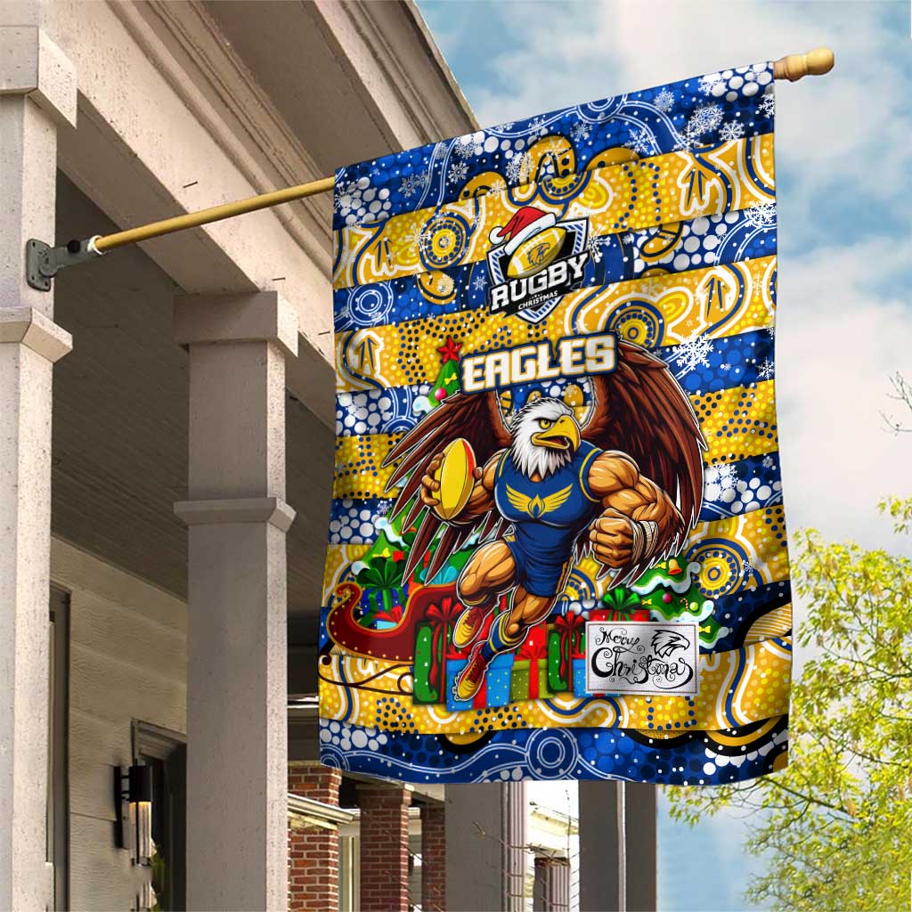 Eagles Football Merry Christmas Garden Flag Indigenous Australian Art - Vibe Hoodie Shop