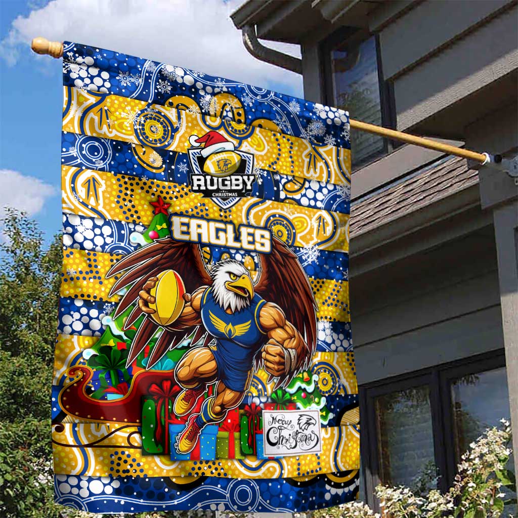 Eagles Football Merry Christmas Garden Flag Indigenous Australian Art - Vibe Hoodie Shop