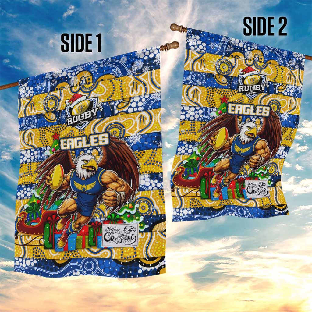 Eagles Football Merry Christmas Garden Flag Indigenous Australian Art - Vibe Hoodie Shop
