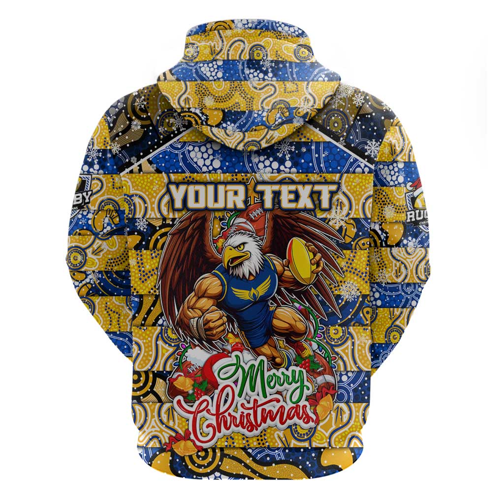 Custom Eagles Football Merry Christmas Hoodie Indigenous Australian Art - Vibe Hoodie Shop