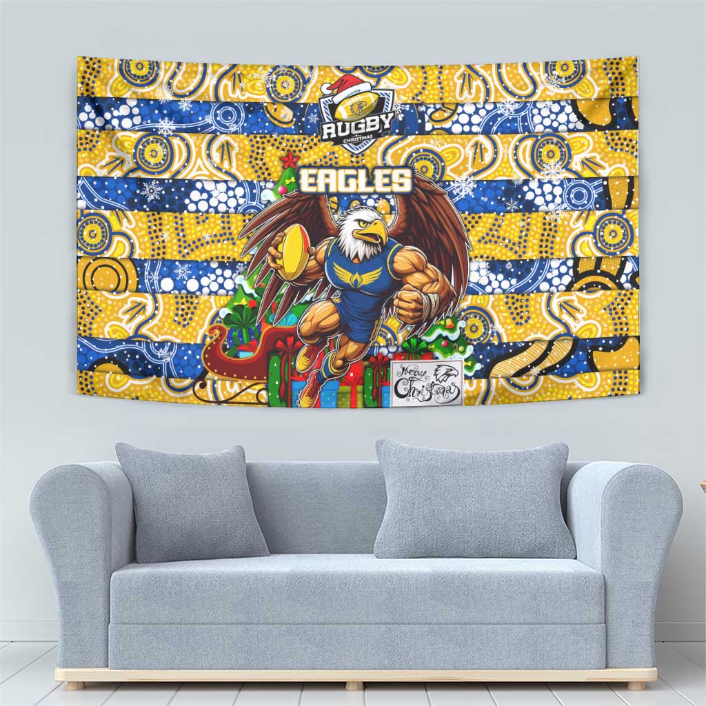 Eagles Football Merry Christmas Tapestry Indigenous Australian Art - Vibe Hoodie Shop