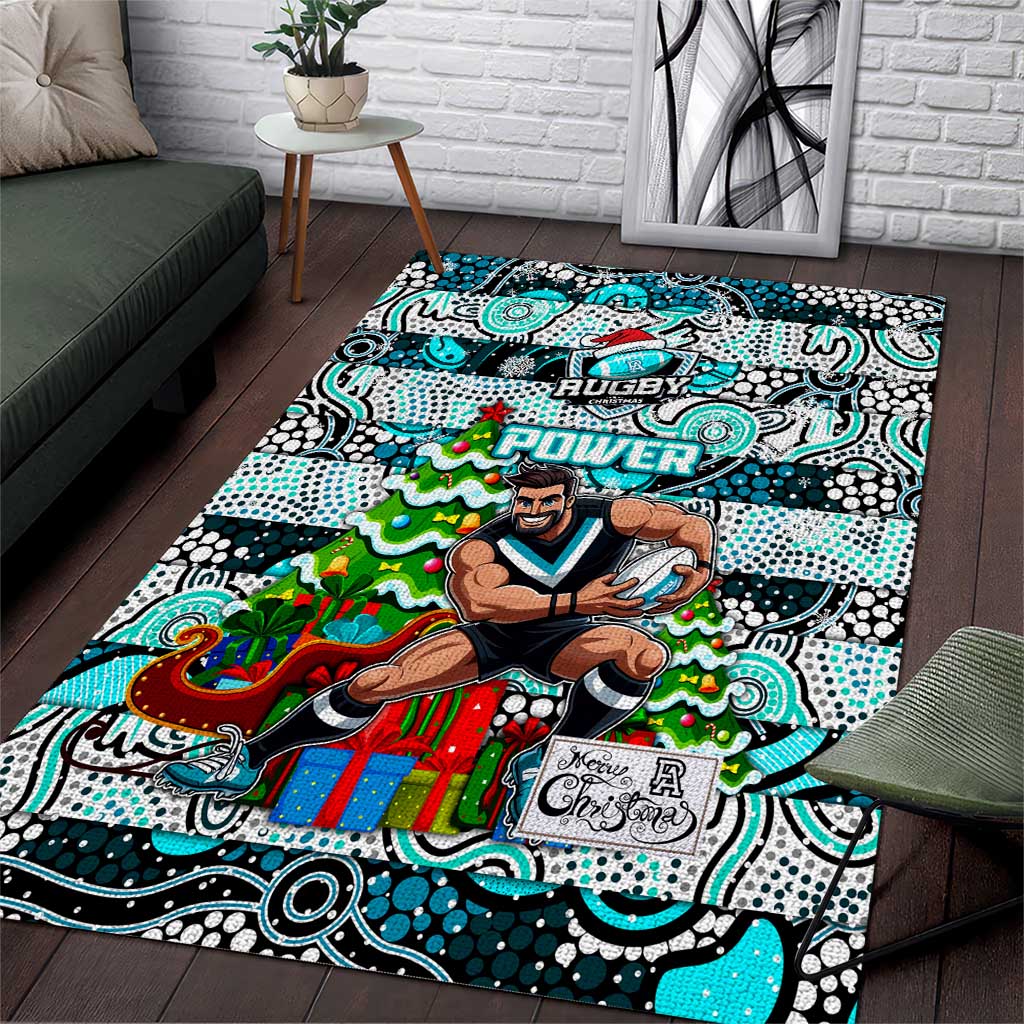 Power Football Merry Christmas Area Rug Indigenous Australian Art - Vibe Hoodie Shop