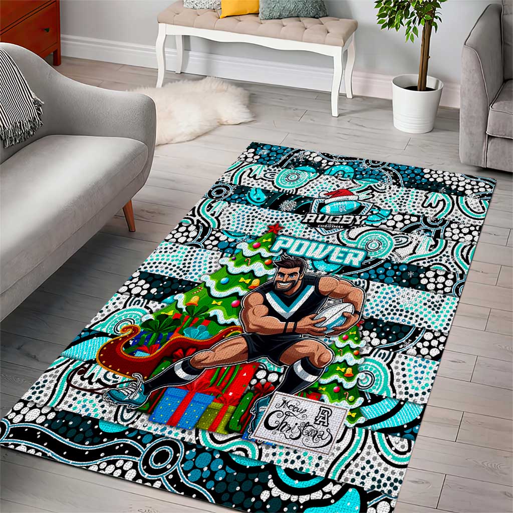 Power Football Merry Christmas Area Rug Indigenous Australian Art - Vibe Hoodie Shop