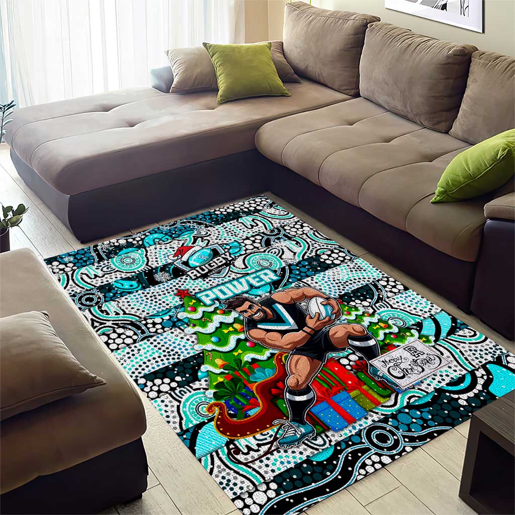 Power Football Merry Christmas Area Rug Indigenous Australian Art - Vibe Hoodie Shop