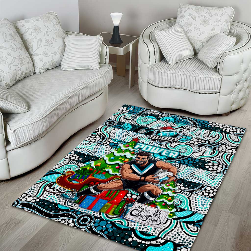 Power Football Merry Christmas Area Rug Indigenous Australian Art - Vibe Hoodie Shop