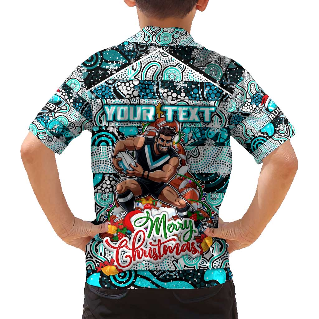 Custom Power Rugby Merry Christmas Family Matching Puletasi and Hawaiian Shirt Indigenous Australian Art