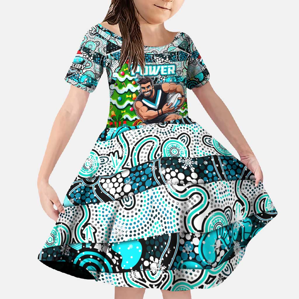 Custom Power Rugby Merry Christmas Family Matching Tank Maxi Dress and Hawaiian Shirt Indigenous Australian Art