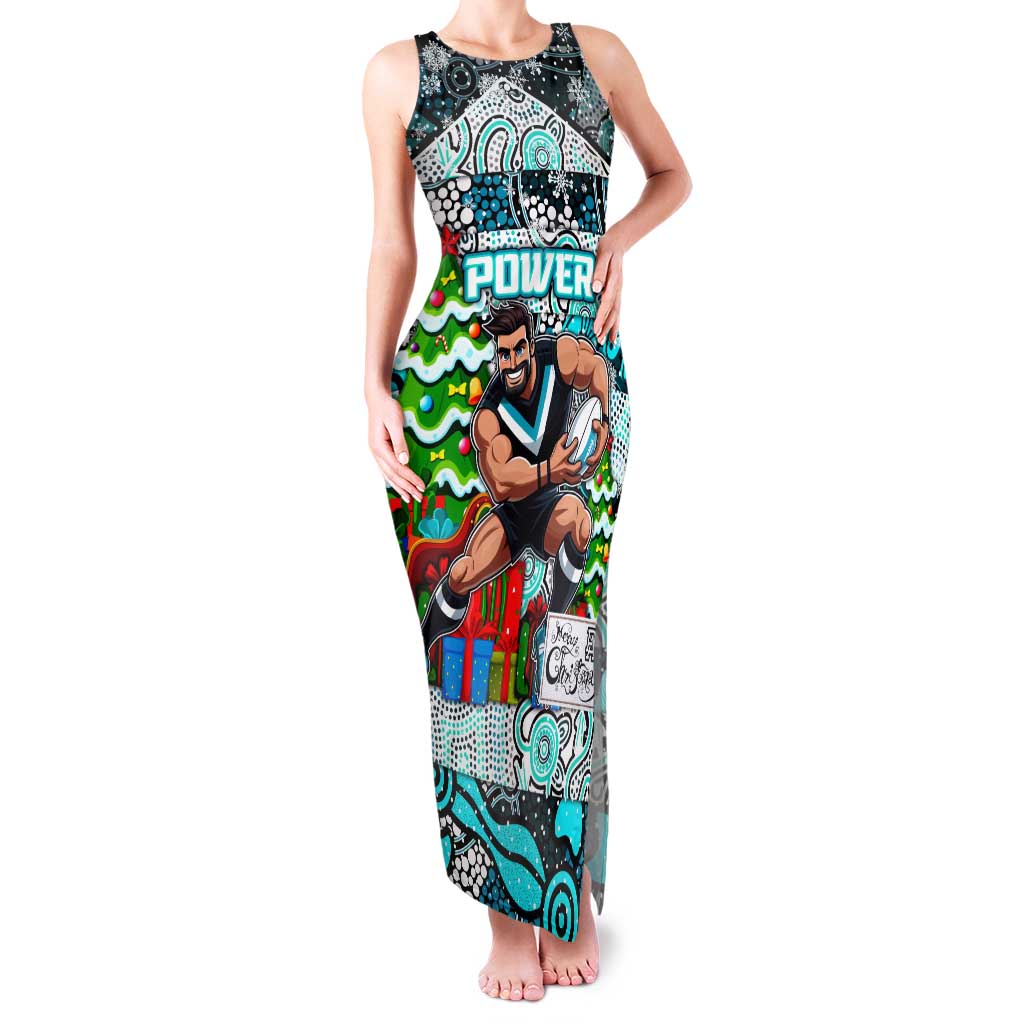 Custom Power Rugby Merry Christmas Family Matching Tank Maxi Dress and Hawaiian Shirt Indigenous Australian Art
