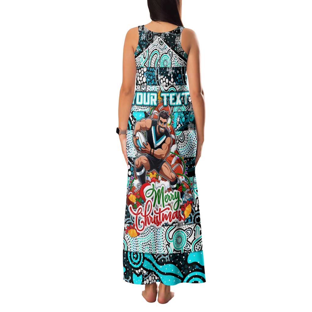 Custom Power Rugby Merry Christmas Family Matching Tank Maxi Dress and Hawaiian Shirt Indigenous Australian Art