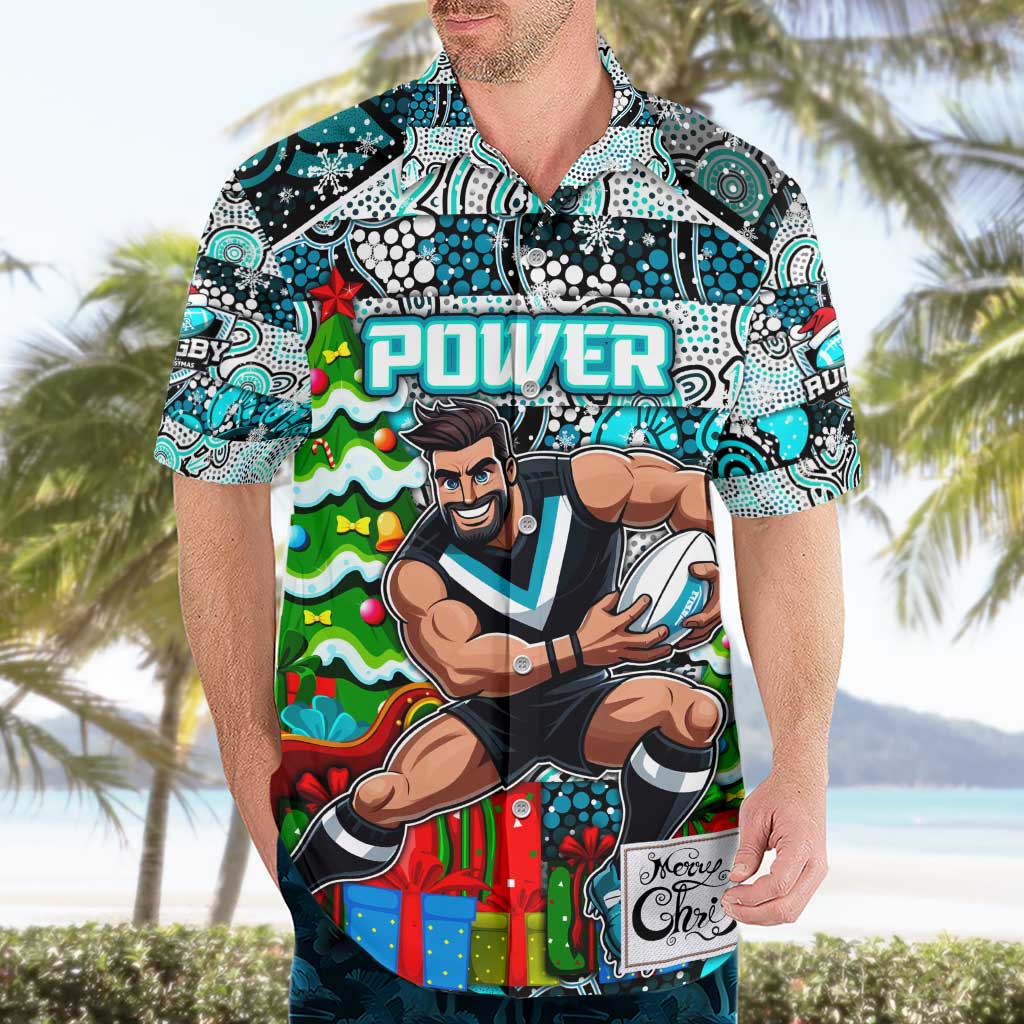 Custom Power Football Merry Christmas Hawaiian Shirt Indigenous Australian Art - Vibe Hoodie Shop