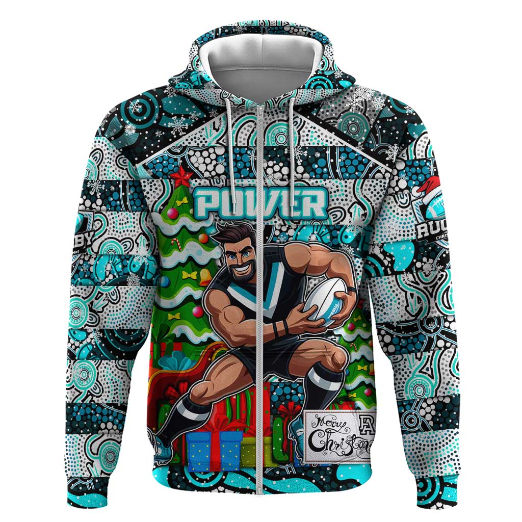 Custom Power Football Merry Christmas Hoodie Indigenous Australian Art - Vibe Hoodie Shop