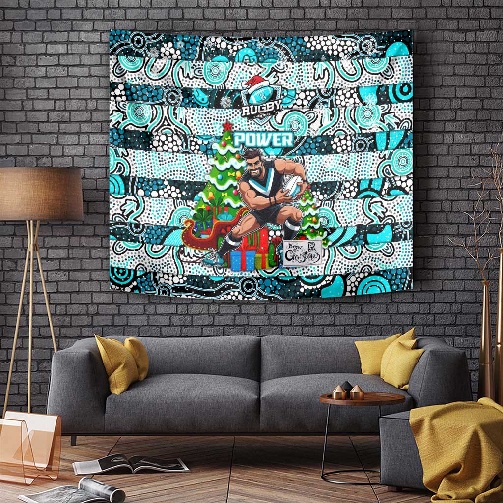 Power Football Merry Christmas Tapestry Indigenous Australian Art - Vibe Hoodie Shop