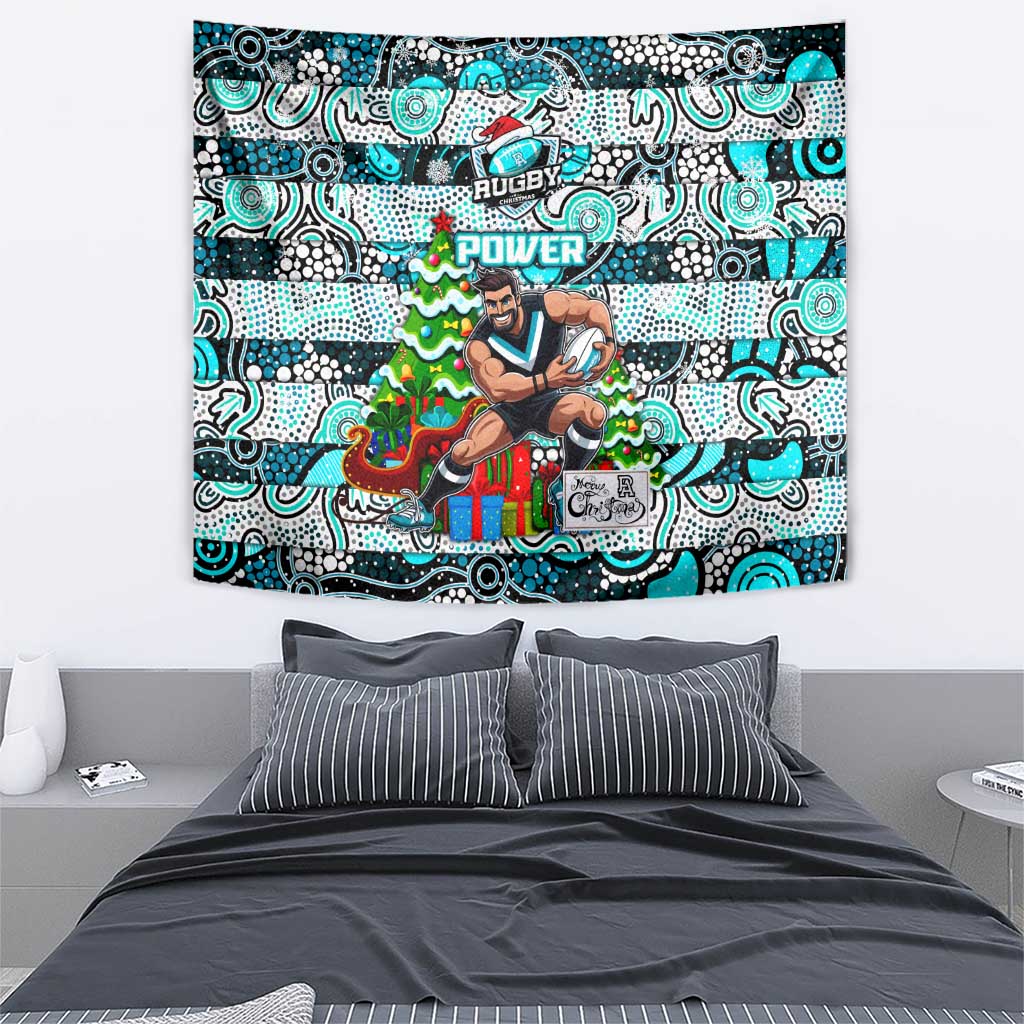 Power Football Merry Christmas Tapestry Indigenous Australian Art - Vibe Hoodie Shop