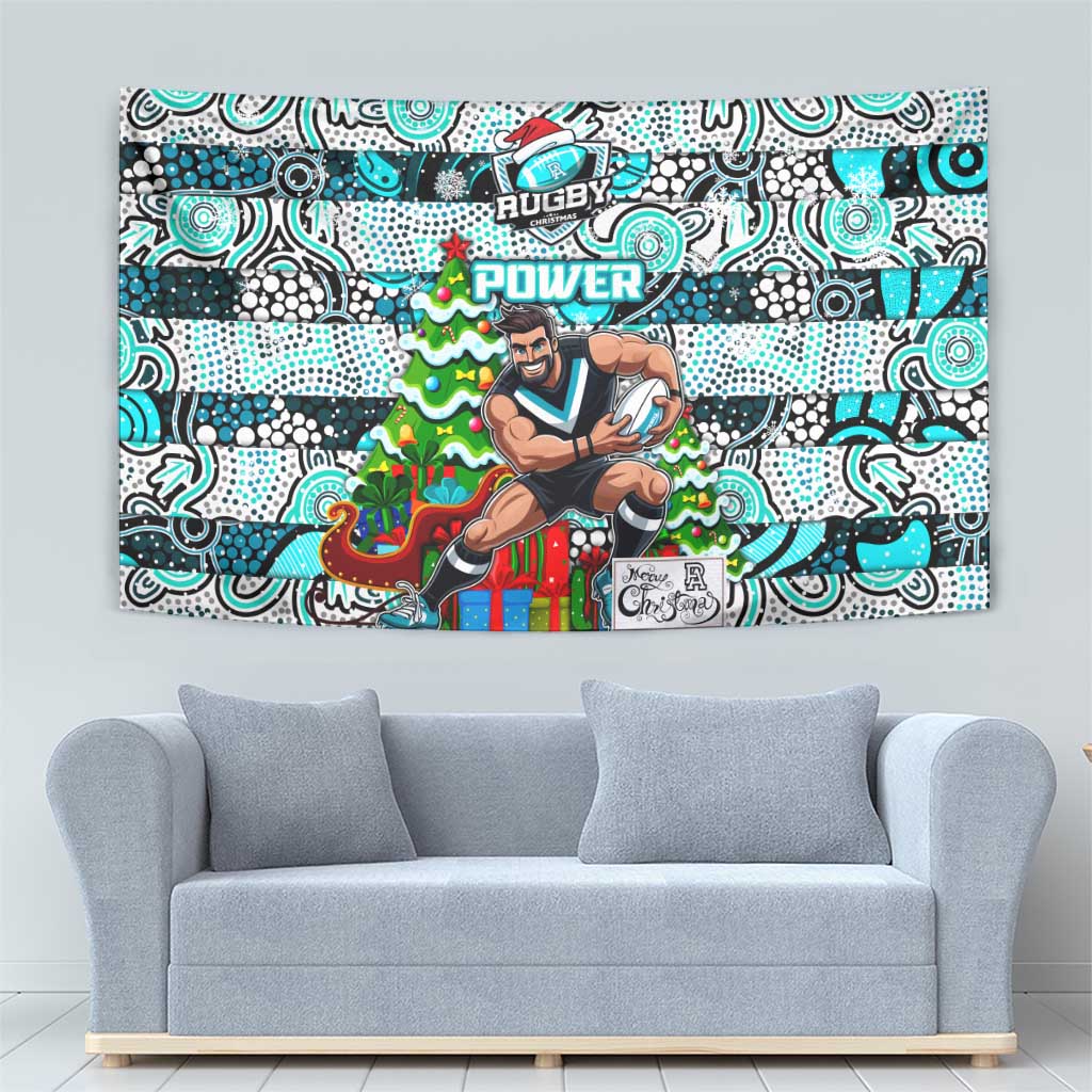 Power Football Merry Christmas Tapestry Indigenous Australian Art - Vibe Hoodie Shop