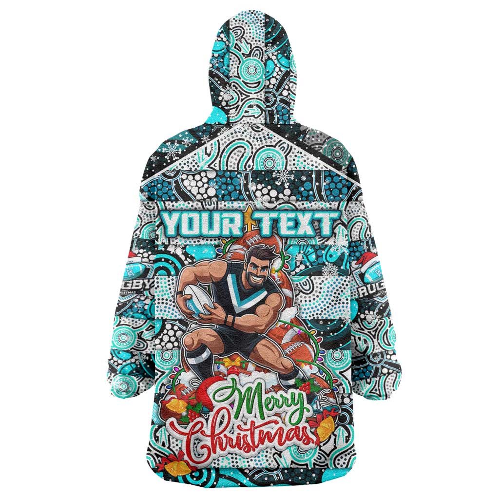 Custom Power Football Merry Christmas Wearable Blanket Hoodie Indigenous Australian Art - Vibe Hoodie Shop