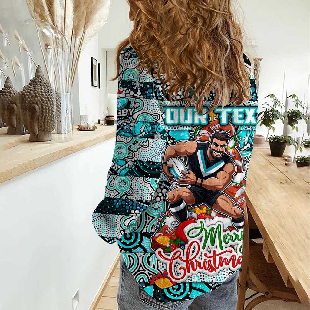 Custom Power Football Merry Christmas Women Casual Shirt Indigenous Australian Art - Vibe Hoodie Shop
